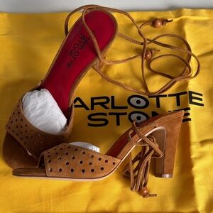 Charlotte Stone Lionel Boho Sandals - Tan Heels - New with tags.